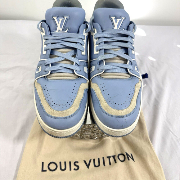 Louis Vuitton LV Trainer Sneakers by Virgil Abloh Baby Blue Size 9 US Authentic - Picture 2 of 10